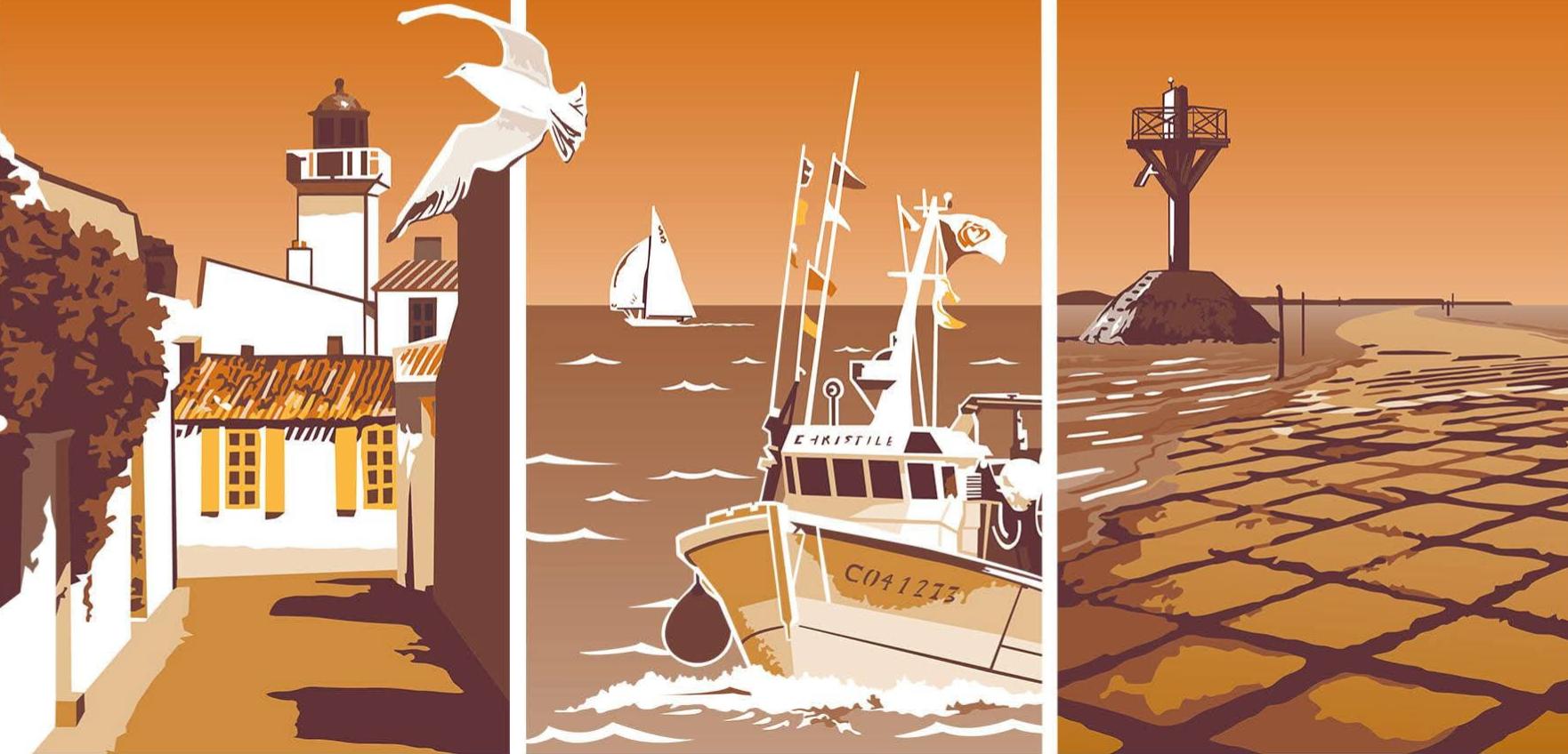 Photo du panneau : le littoral vendéen et les îles